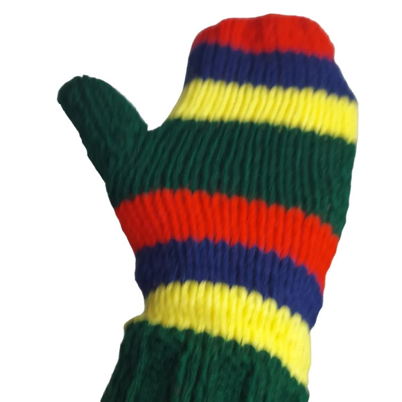 Hand knitted fingerless gloves in gorgeous bright‎ colors - Picture 4 of 10